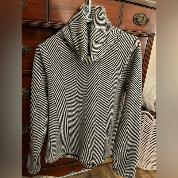J. Crew Sweaters - J. Crew Women’s Black and White Herringbone Turtleneck Sweater - Medium